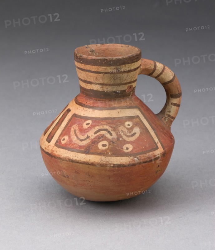 Miniature Handled Bottle with Abstract Motifs, A.D. 600/1000. Creator: Unknown.
