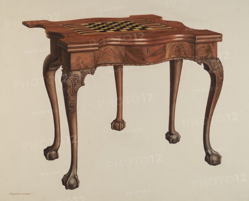 Gaming Table, 1940. Creator: M. Rosenshield-von-Paulin.