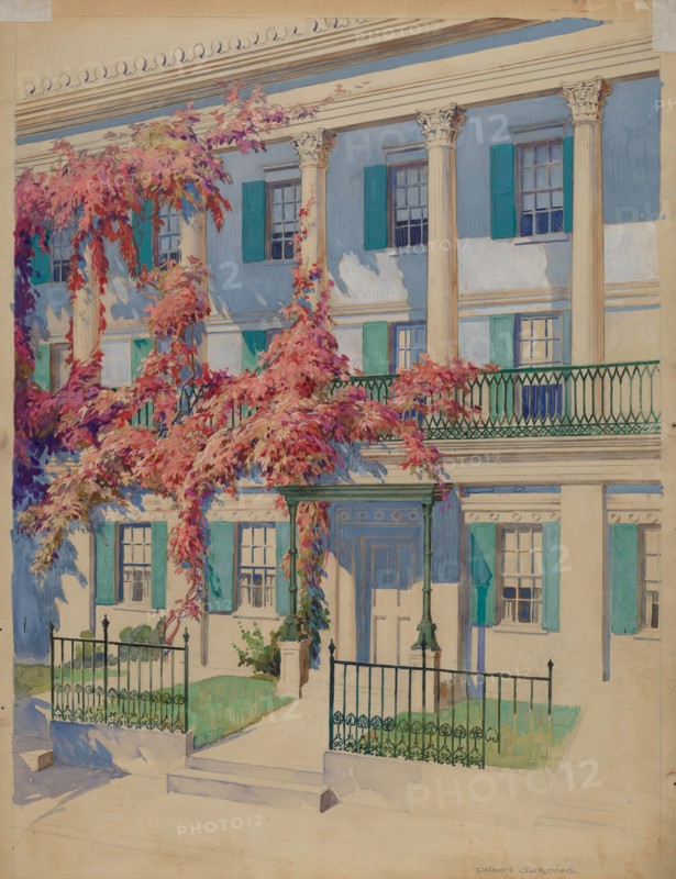 Cast Iron Garden Balcony, 1935/1942. Creator: Gilbert Sackerman.