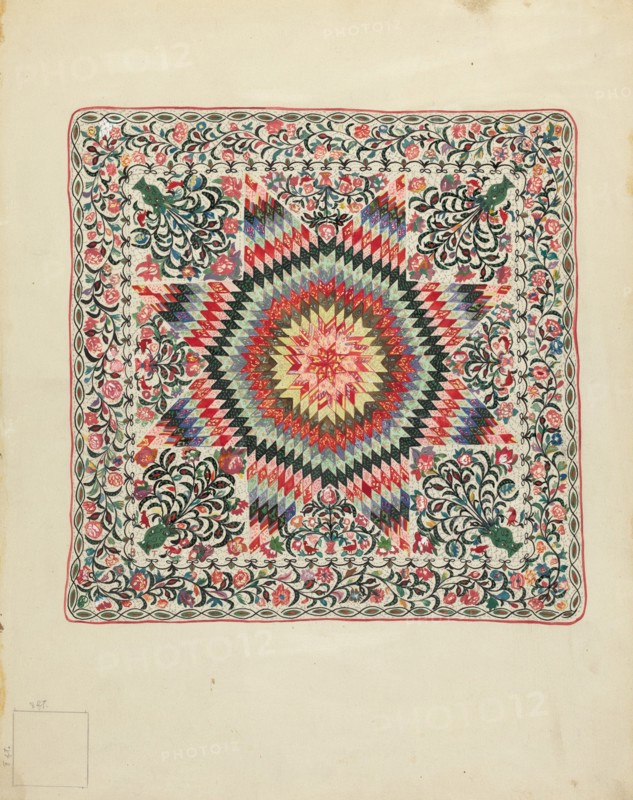 Patchwork and Applique Quilt, 1935/1942. Creator: Irene Schaefer.