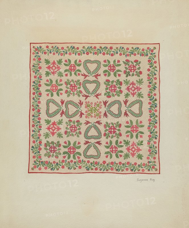Applique Quilt, c. 1936. Creator: Suzanne Roy.