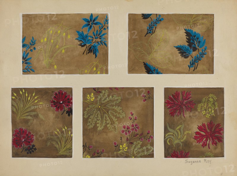 Printed Textiles, c. 1936. Creator: Suzanne Roy.