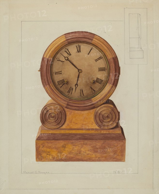Shelf Clock, c. 1937. Creator: Manuel G. Runyan.