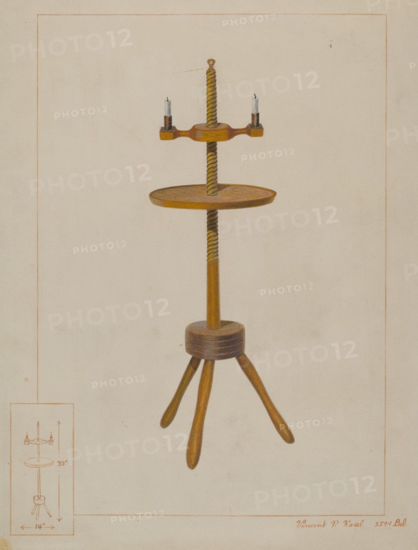Maple Candlestand, c. 1938. Creator: Vincent P. Rosel.