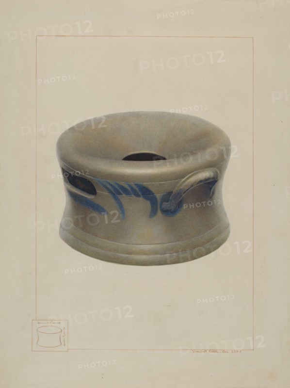 Crockery Cuspidor, c. 1938. Creator: Vincent P. Rosel.