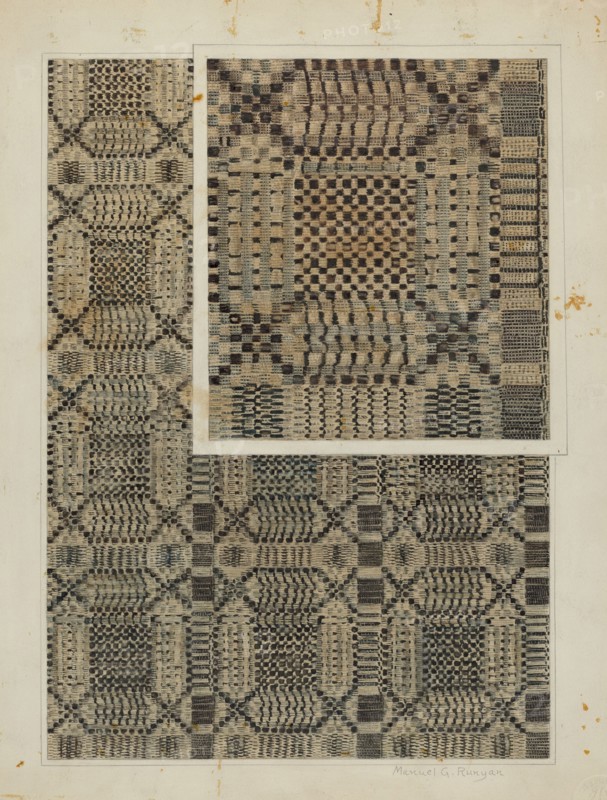 Woven Coverlet, c. 1938. Creator: Manuel G. Runyan.