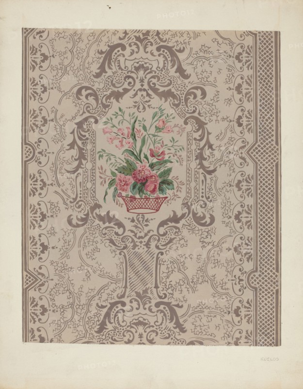 Bandbox (Wall Paper), c. 1939. Creator: Gilbert Sackerman.
