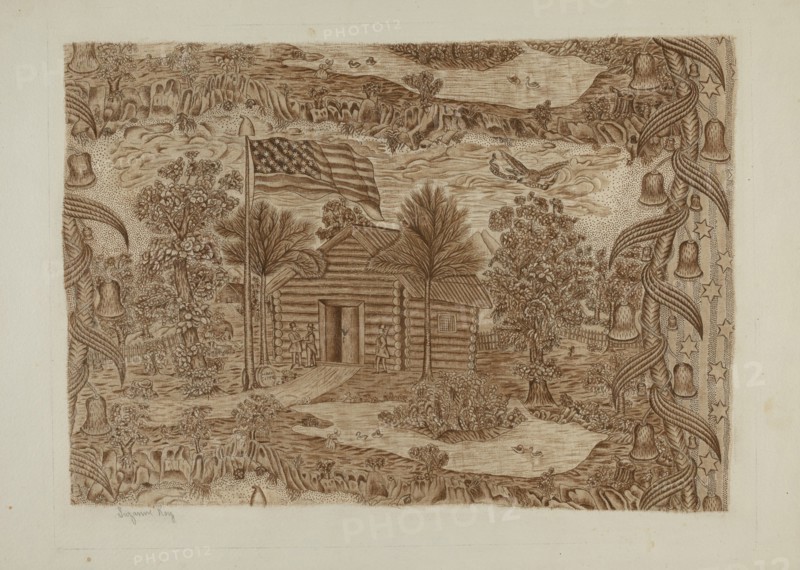 Historic Printed Textile, c. 1940. Creator: Suzanne Roy.