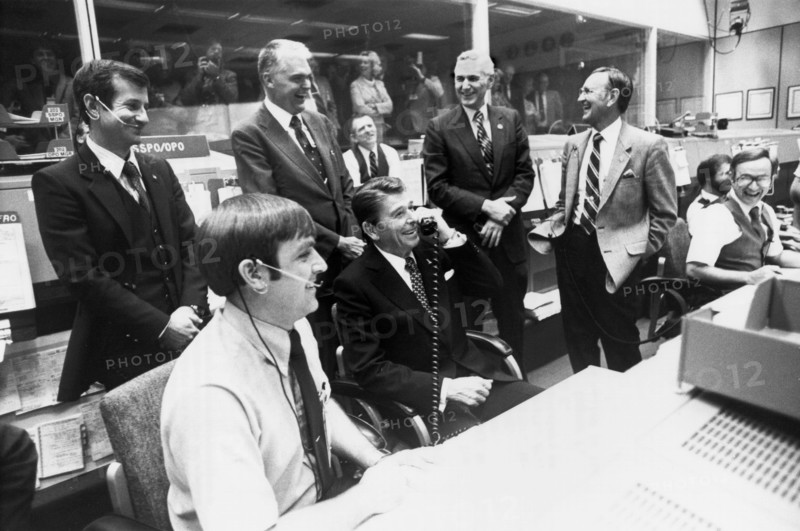 President Reagan at Mission Control, Houston, 1981. Creator: NASA.