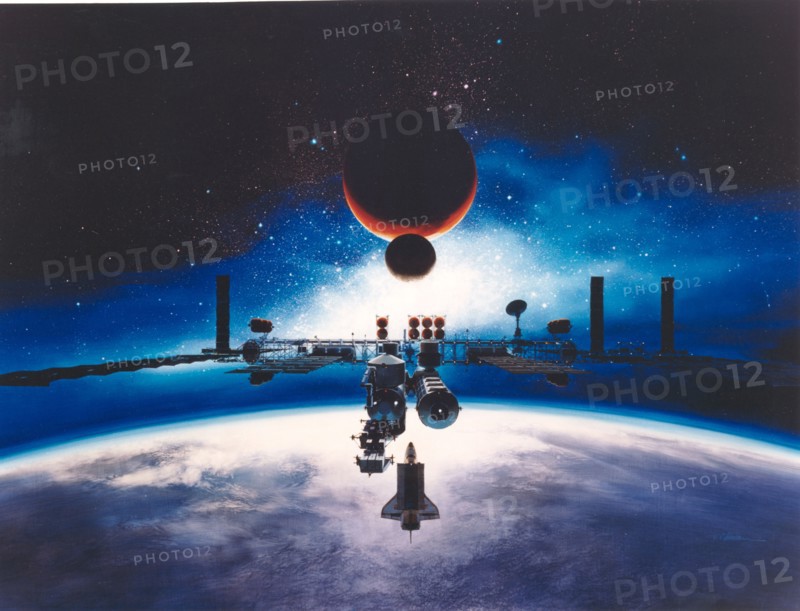 Artist's Conception of Space Station Freedom, 1991. Creator: Alan Chinchar.