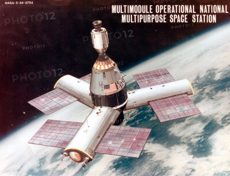 Three-Radial-Module Space Station Concept, 1960. Creator: NASA.