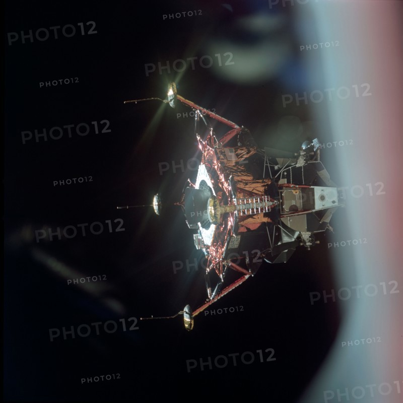 View of the Lunar Module from the Command Module, Apollo 11 mission, July 20, 1969.  Creator: Michael Collins.