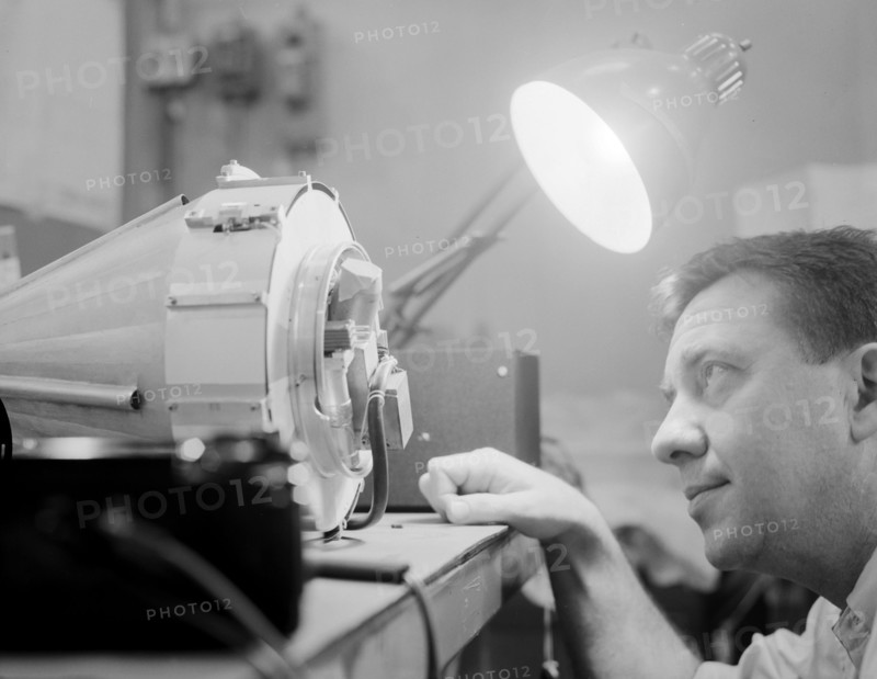 American physicist James Van Allen with Pioneer 4, USA, 1950s.  Creator: Unknown.
