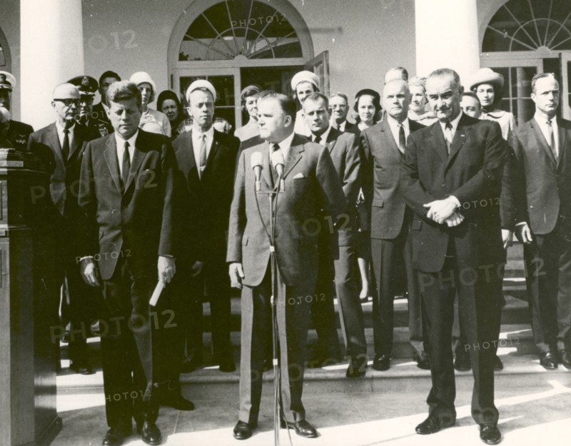Mercury Astronauts Receiving the Collier Trophy, White House, Washington, USA, 1963.  Creator: NASA.