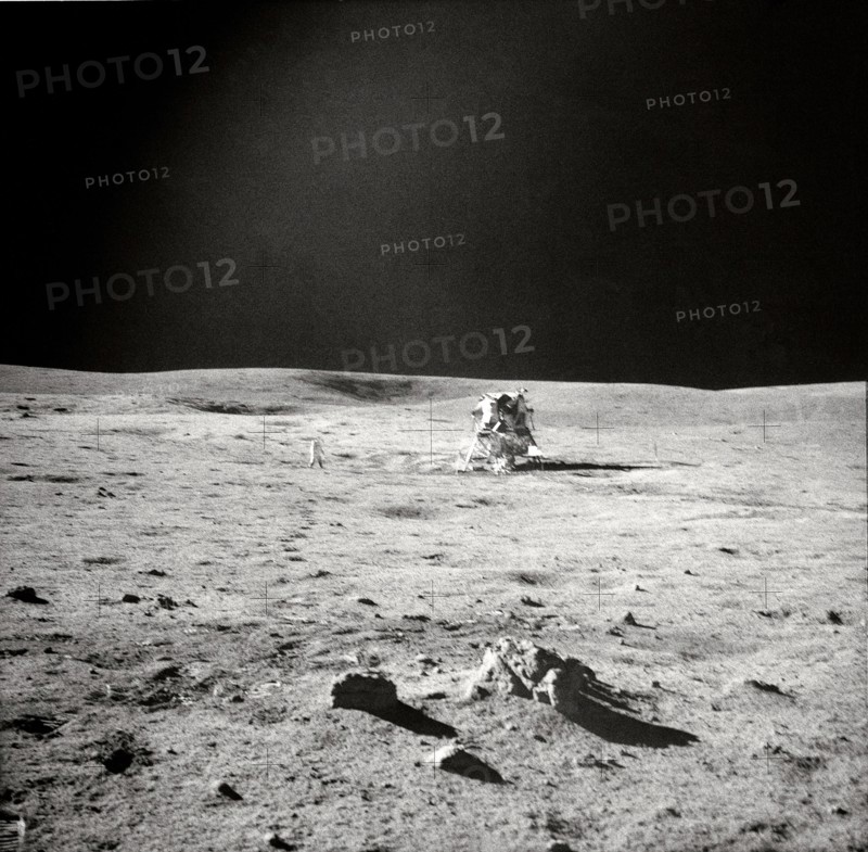 Apollo 14 EVA View, lunar surface, 1971.  Creator: Edgar Mitchell.
