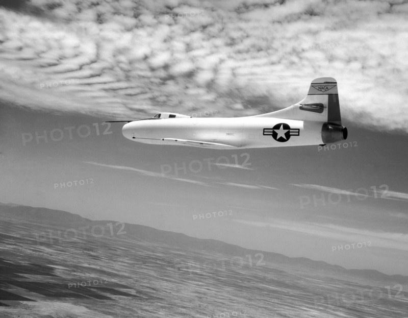 D-558-1 in flight, USA, May 1952. Creator: NACA.