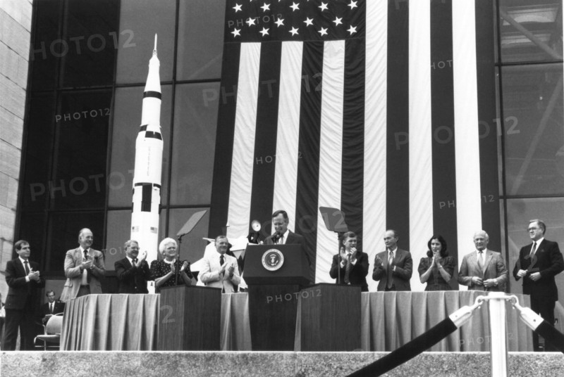 President George Bush and Apollo 11 Astronauts, Washington D.C., USA, 1989. Creator: NASA.