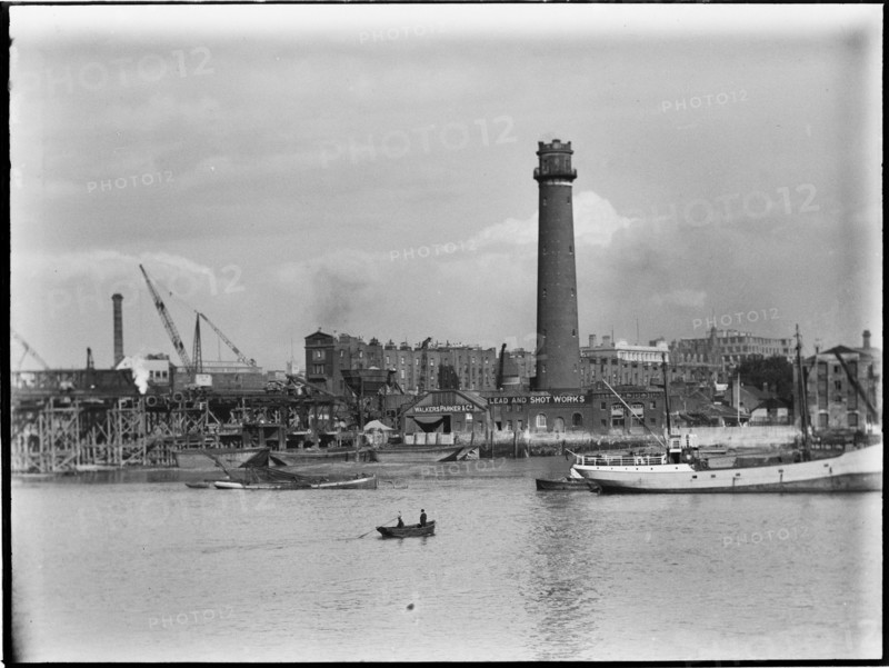Shot Tower and Lead Works, Belvedere Road, Lambeth, Greater London Authority, 1936. Creator: Charles William  Prickett.