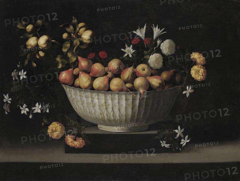 Flowers and Fruit in a China Bowl, c. 1645. Creator: Juan de Zurbarán.