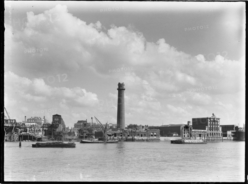 Shot Tower and Lead Works, Belvedere Road, Lambeth, Greater London Authority, 1936. Creator: Charles William  Prickett.