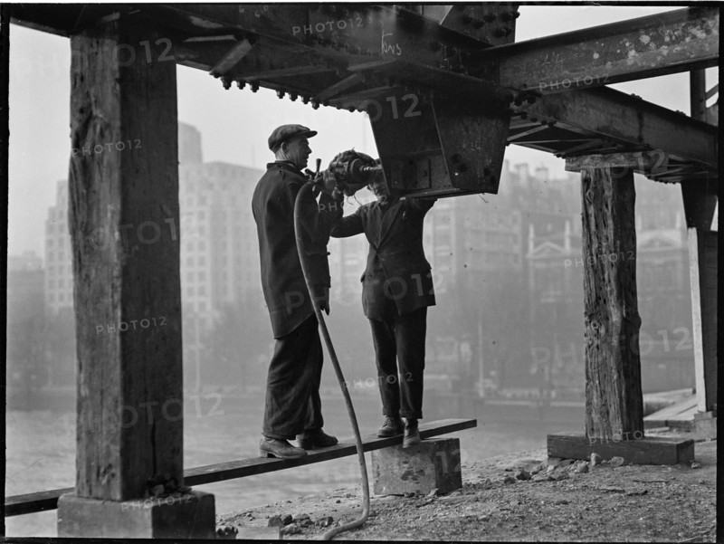 Demolition of Waterloo Bridge, Lambeth, Greater London Authority, 1936. Creator: Charles William  Prickett.