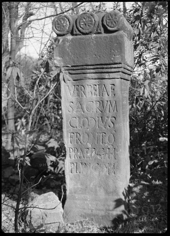 Roman altar, Myddleton Lodge, Langbar Road, Middleton, Bradford, 1942. Creator: Unknown.