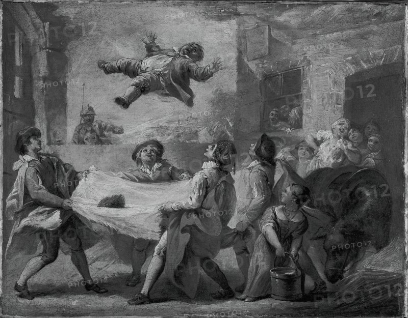 Sancho Panza Being Tossed in a Blanket, 1723/24. Creator: Pierre Charles Tremolieres.