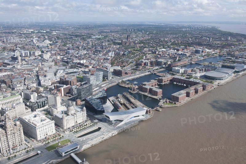 The Royal Albert Dock and environs, looking south east, Liverpool, 2015. Creator: Historic England.