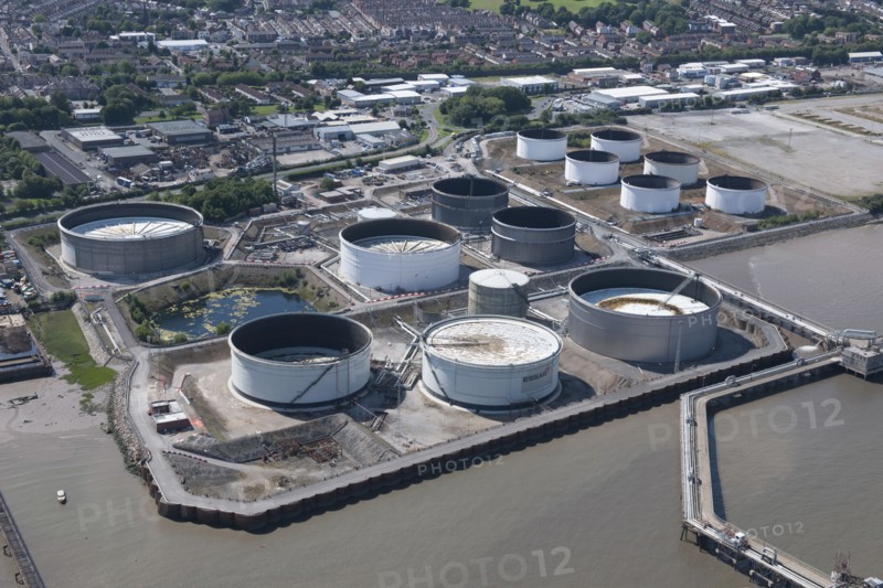 Tranmere Oil Terminal on the edge of the River Mersey, Wirral, 2015. Creator: Historic England.