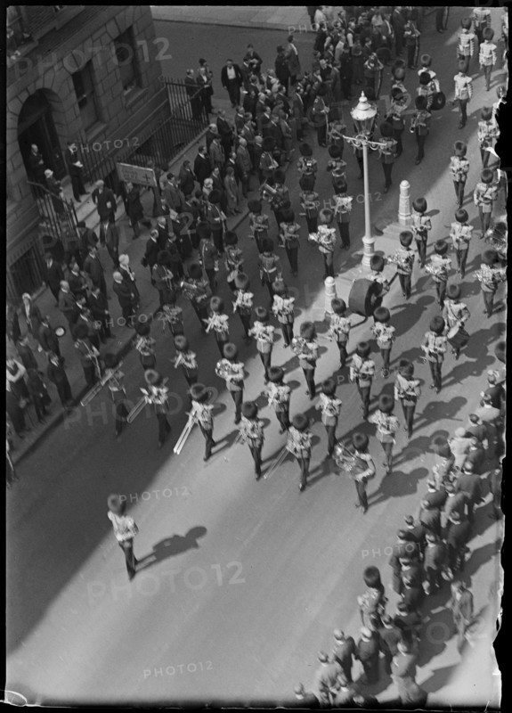 Funeral procession of a serviceman awarded the Victoria Cross, London, early 1930s. Creator: Charles William  Prickett.