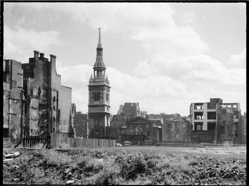 St Mary-le-Bow Church, Cheapside, City and County of the City of London, GLA, 1941-1945. Creator: Charles William  Prickett.
