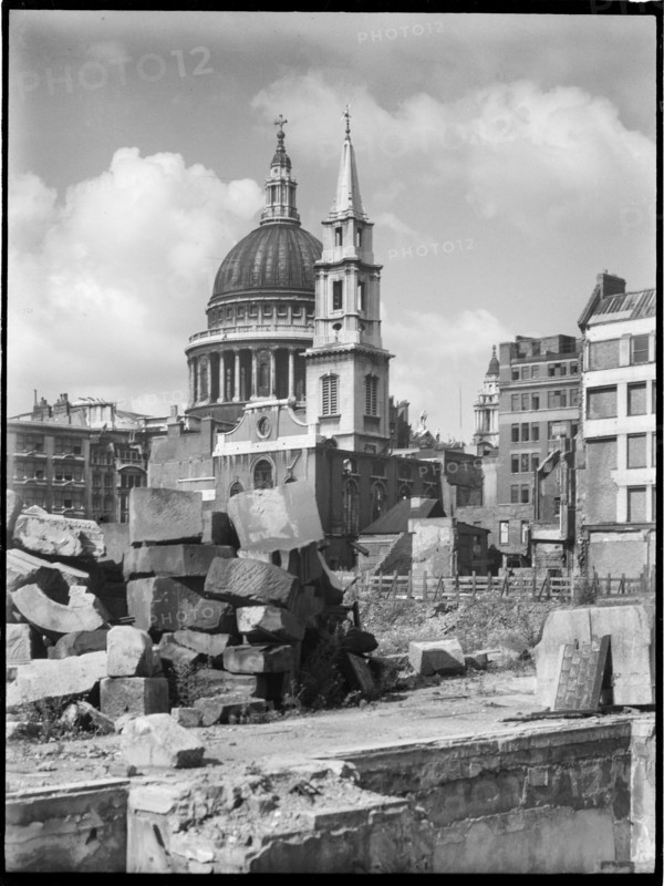 St Paul's Cathedral, St Paul's Churchyard, City of London, City of London, GLA, 1941-1945. Creator: Charles William  Prickett.