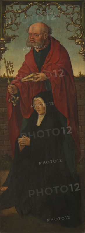 Saint Peter and a Donor; Saint Thomas (reverse), 1520/25. Creators: Jacob Cornelisz. van Oostsanen, Workshop of Jacob Cornelisz. van Oostsanen.
