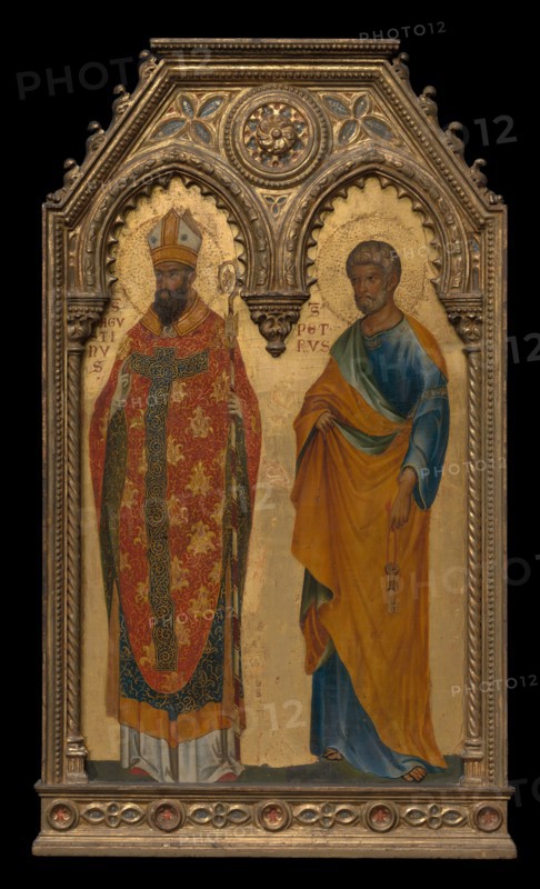 Saints Augustine and Peter, About 1350. Creators: Paolo Veneziano, Workshop of Paolo Veneziano.
