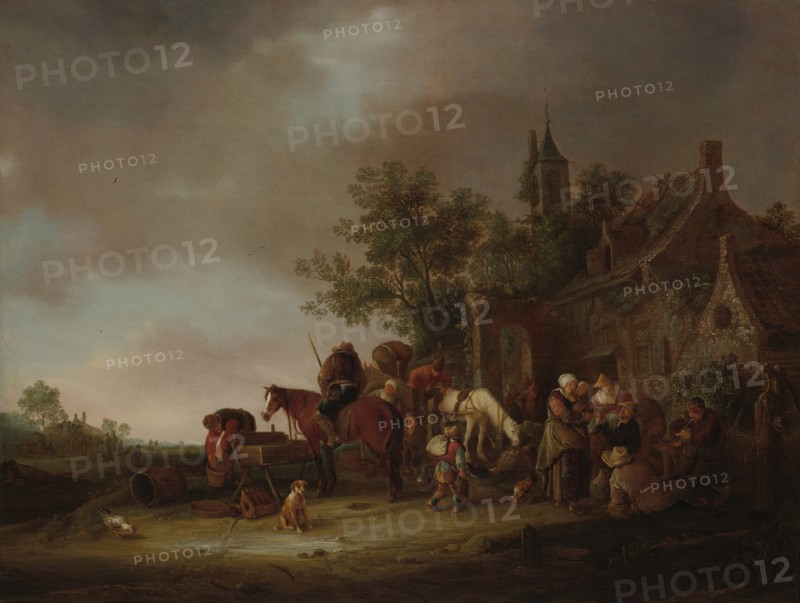 Travellers Halting at an Inn, 1643. Creator: Unknown.