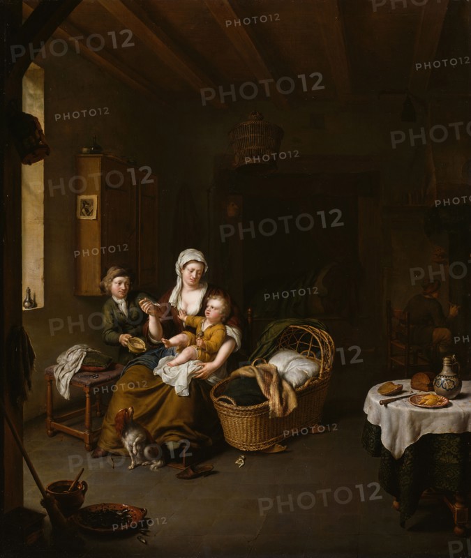 A Mother Feeding her Child (The Happy Mother), 1707. Creator: Willem van Mieris.