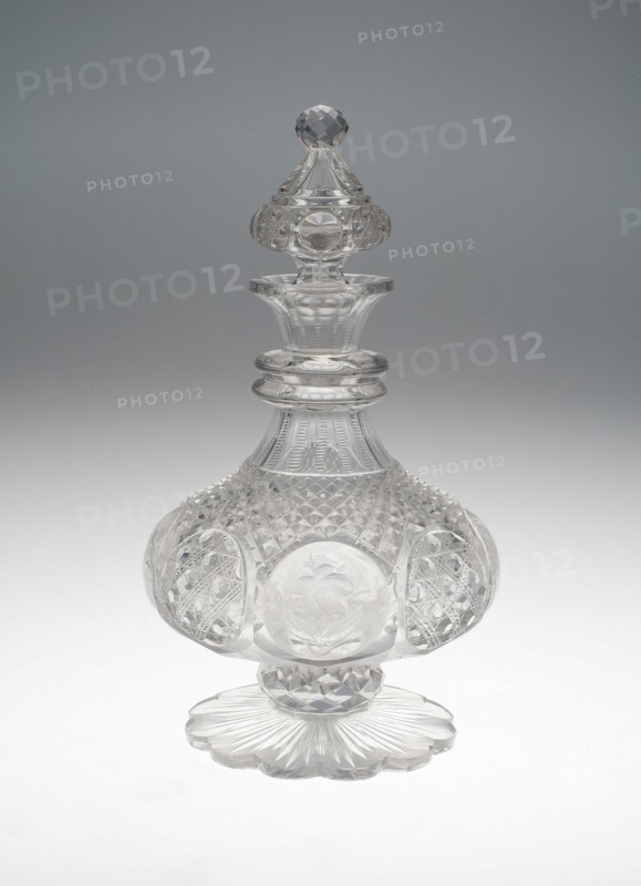 Decanter with Stopper, Lunéville, c. 1886. Creator: Baccarat Glasshouse.