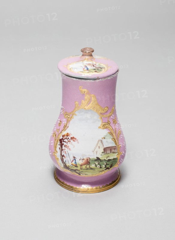 Mustard Pot and Cover, England, c. 1770. Creator: Unknown.