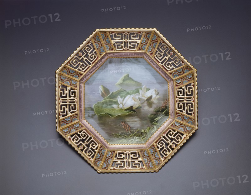 Plate with Water Lilies, East Stoke, c. 1885. Creator: Copeland Porcelain Factory.
