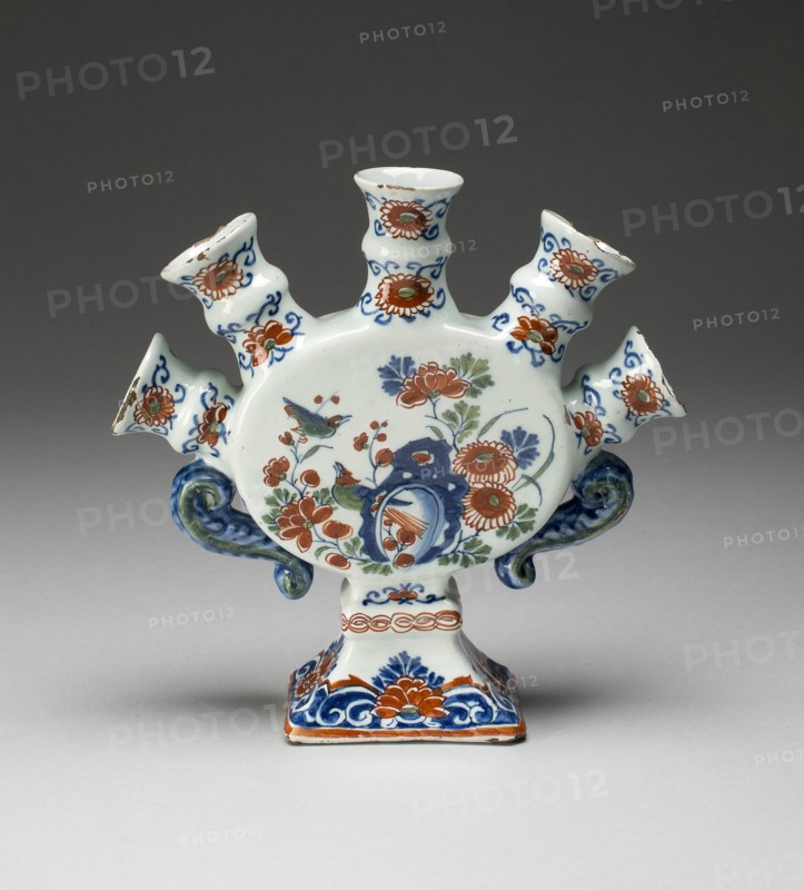 Flower Vase (one of a pair), Delft, c. 1700/22. Creator: De Griekesche A.