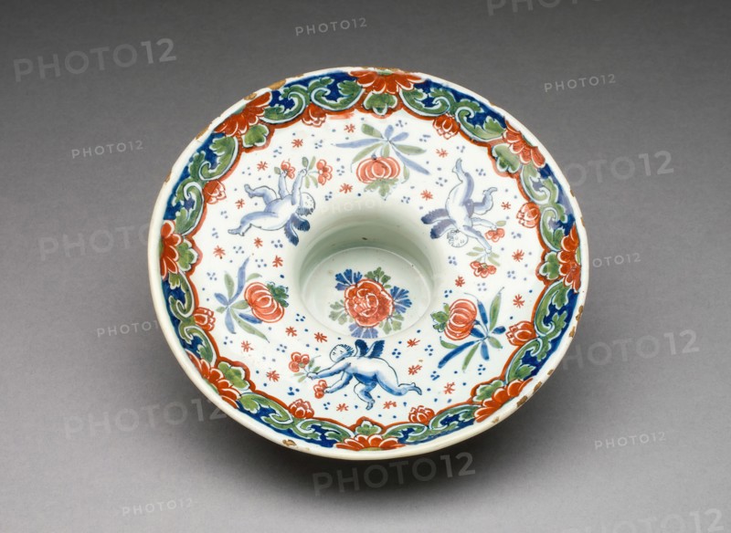 Chocolate Cup Stand, Delft, 1701/22. Creator: De Griekesche A.
