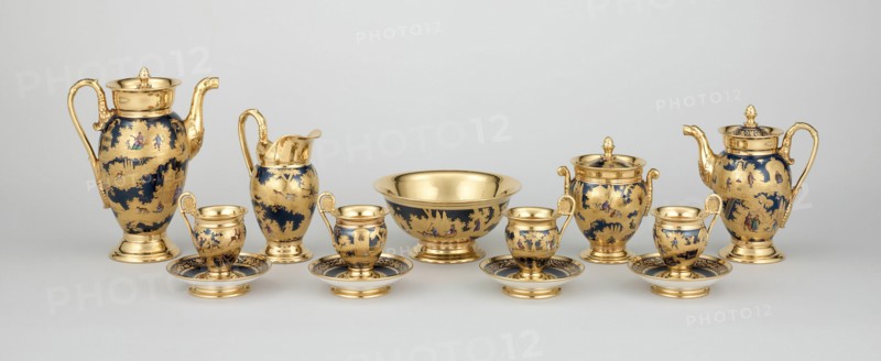 Tea and Coffee Service, Paris, c. 1820. Creator: Denuelle Porcelain Manufactory.