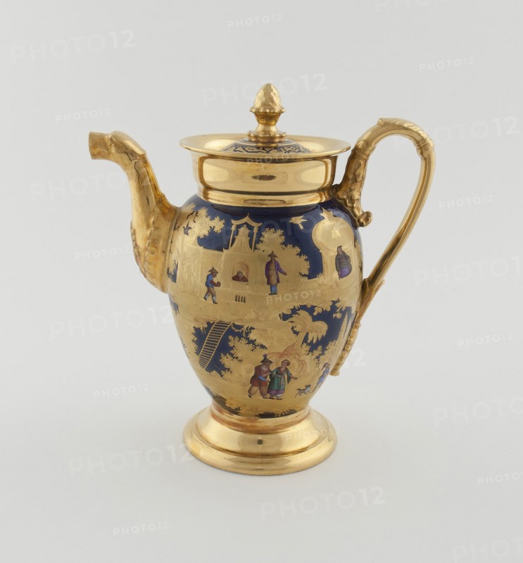 Teapot, Paris, c. 1820. Creator: Denuelle Porcelain Manufactory.
