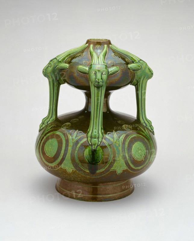 Grotesque Vase, Swadlincote, c. 1893. Creator: Christopher Dresser.