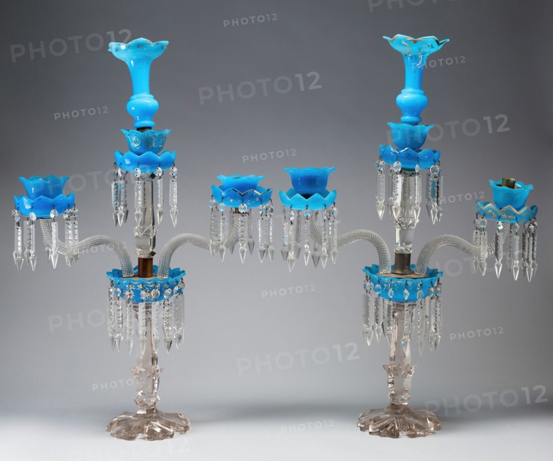 Two Candelabra, France, c. 1835. Creator: Unknown.