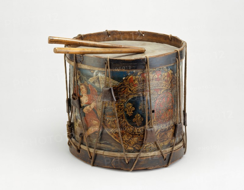 French Military Side Drum and Drumsticks, France, 1772. Creator: Unknown.