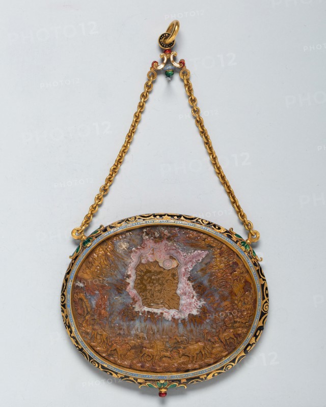 Pendant with a Cameo of Orpheus Charming the Animals, Europe, c. 1550-c. 1600 (cameo). Creator: Unknown.