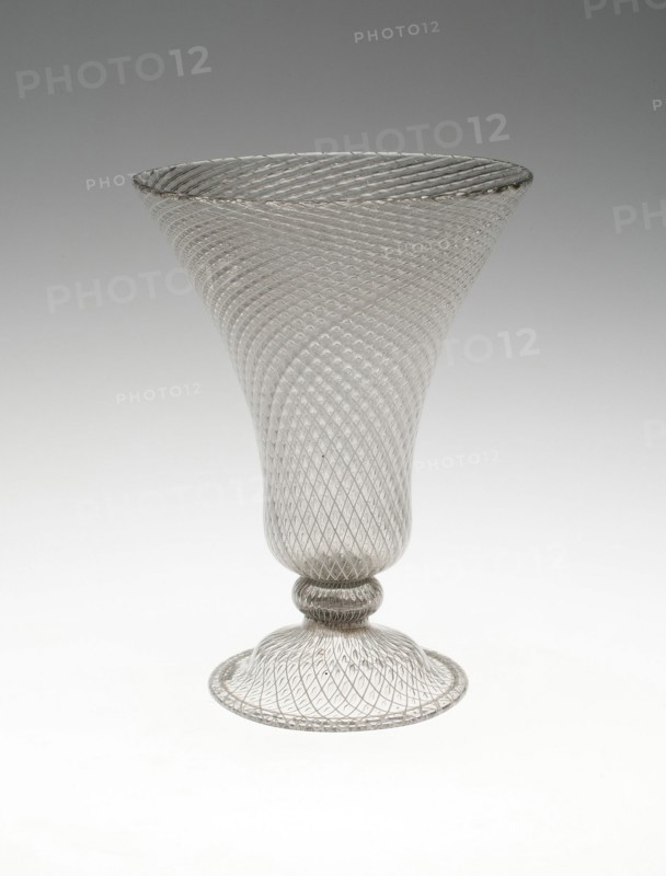 Vetro a reticello goblet, Venice, c. 1600. Creator: Unknown.