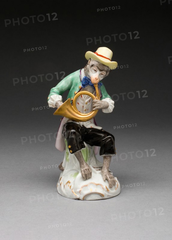French Horn Player, Vienna, c. 1760/70. Creator: Vienna State Porcelain Manufactory.