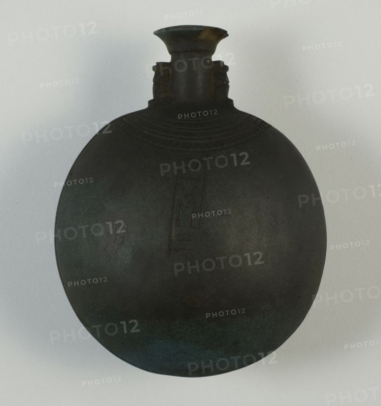 New Year's Vessel (Pilgrim Bottle), Egypt, Late Period, Dynasty 26 (664-525 BCE). Creator: Unknown.